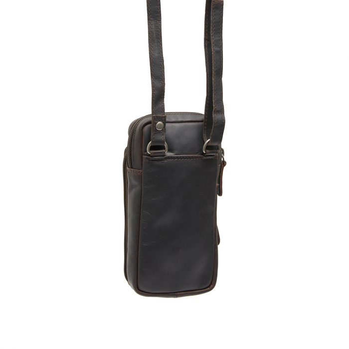 Geanta din piele naturala pentru telefon, The Chesterfield Brand, Valdes, Maro inchis [7]