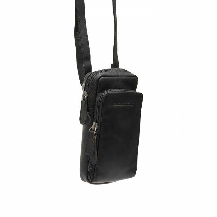 Geanta din piele naturala pentru telefon, The Chesterfield Brand, Valdes, Negru [5]