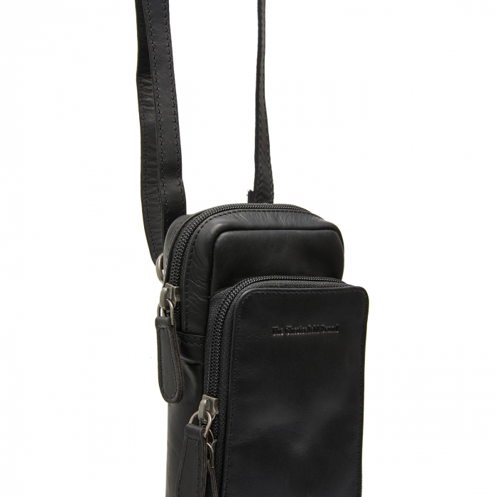 Geanta din piele naturala pentru telefon, The Chesterfield Brand, Valdes, Negru [7]