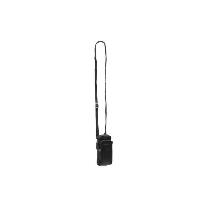 Geanta din piele naturala pentru telefon, The Chesterfield Brand, Valdes, Negru [4]
