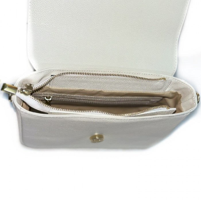 Geanta eleganta de dama, piele naturala, Luna, Alb ivory [2]