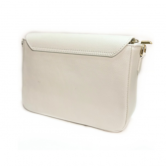 Geanta eleganta de dama, piele naturala, Luna, Alb ivory [4]