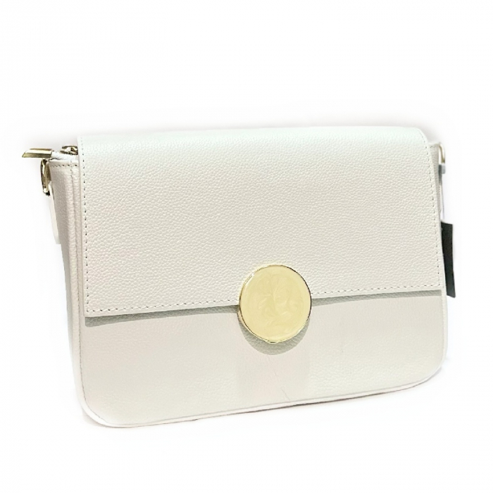 Geanta eleganta de dama, piele naturala, Luna, Alb ivory [1]
