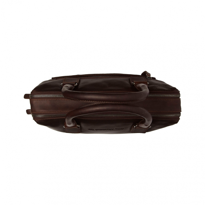 Geanta laptop din piele naturala, The Chesterfield Brand, Santiago, 14 inch, Maro inchis [7]