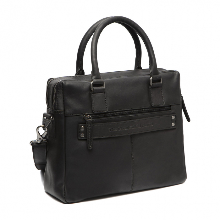 Geanta laptop din piele naturala, The Chesterfield Brand, Santiago, 14 inch, Negru [5]