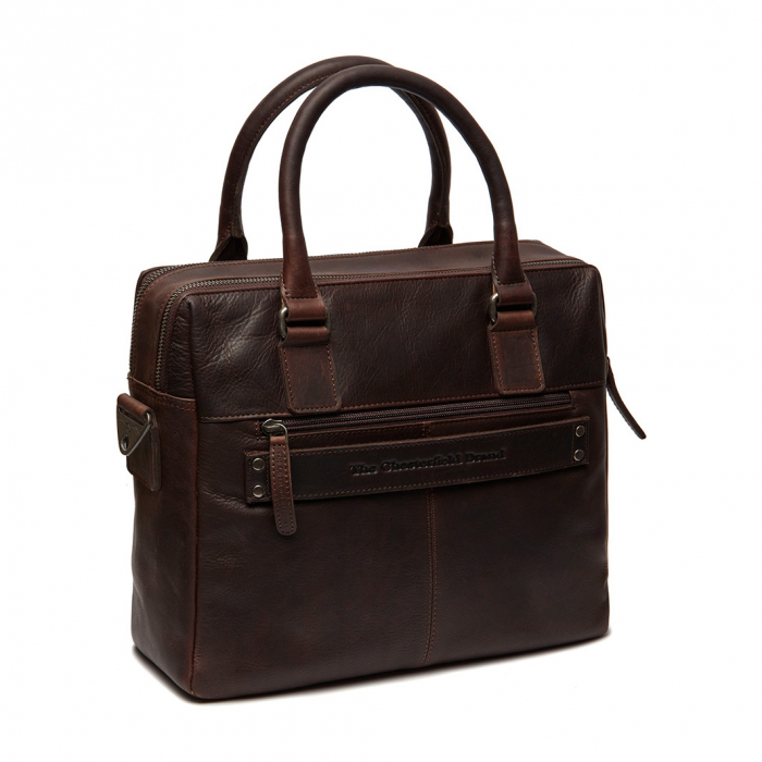 Geanta laptop din piele naturala, The Chesterfield Brand, Santiago, 14 inch, Maro inchis [8]