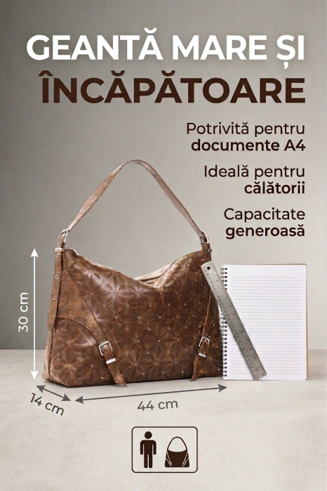 Geanta mare dama Desigual seria Coriolis Leiri, Maro camel [2]