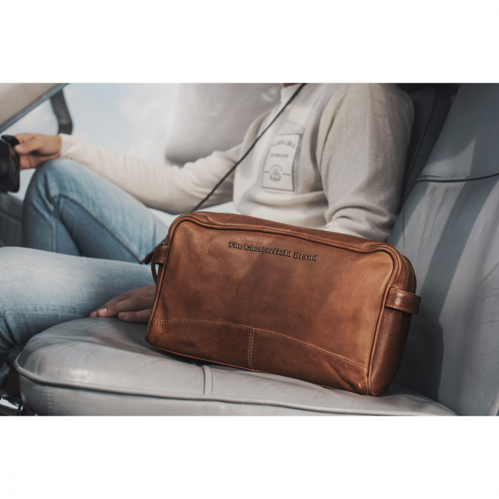 Geanta mare pentru cosmetice The Chesterfield Brand, din piele naturala, Stefan, Maro coniac [4]