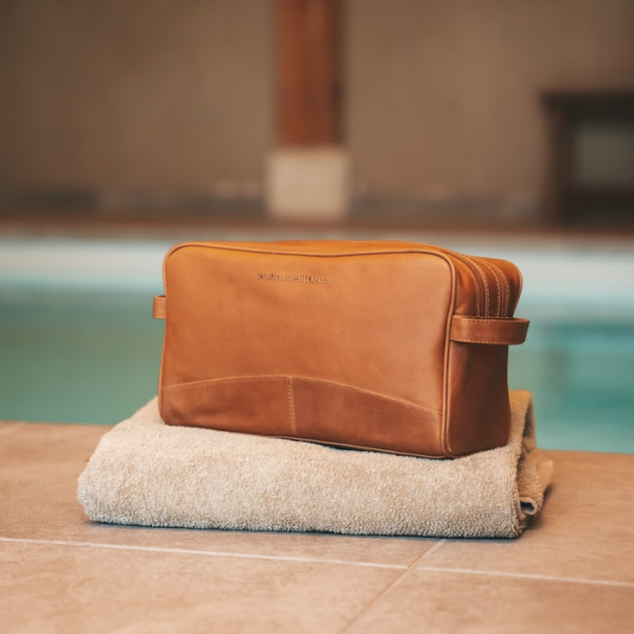 Geanta mare pentru cosmetice The Chesterfield Brand, din piele naturala, Stefan, Maro coniac [2]