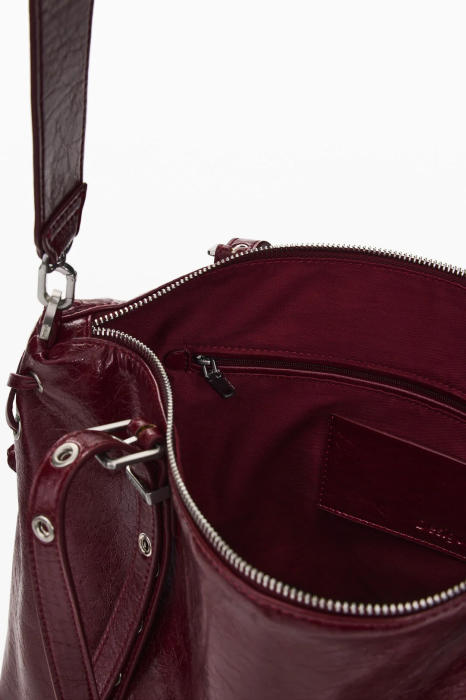 Geanta mare shopper dama, Desigual, seria Half Logo Lanuza - Visiniu [4]