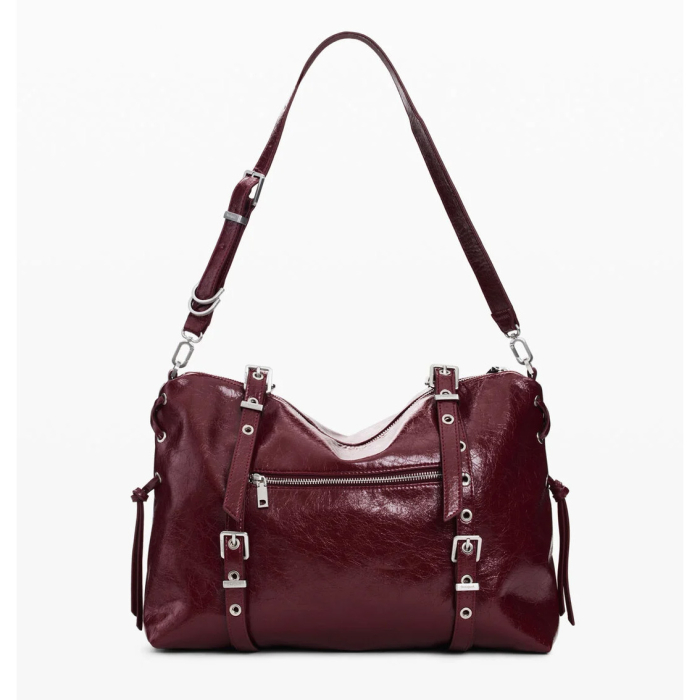 Geanta mare shopper dama, Desigual, seria Half Logo Lanuza - Visiniu [3]