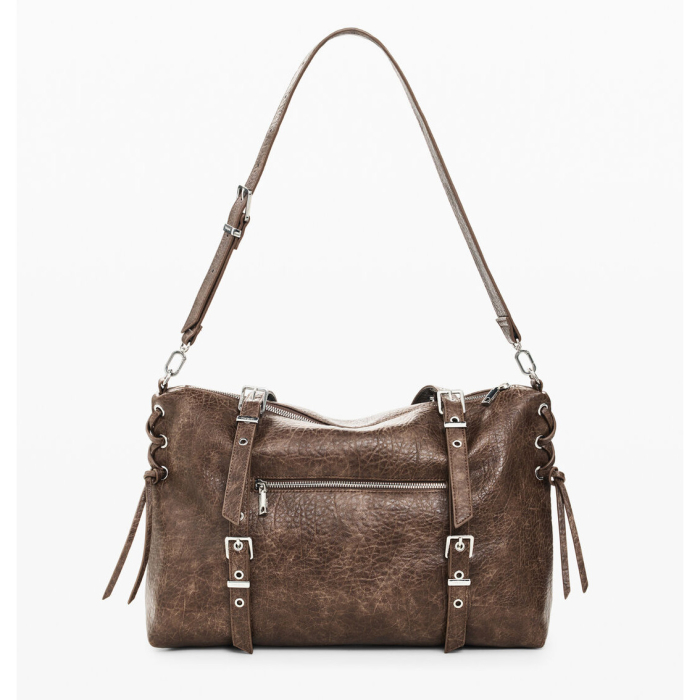 Geanta mare shopper dama, Desigual, seria Half Logo Lanuza - Maro inchis [7]