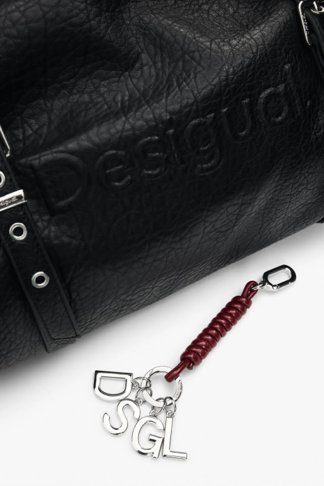 Geanta mare shopper dama, Desigual, seria Half Logo Lanuza - Negru [5]