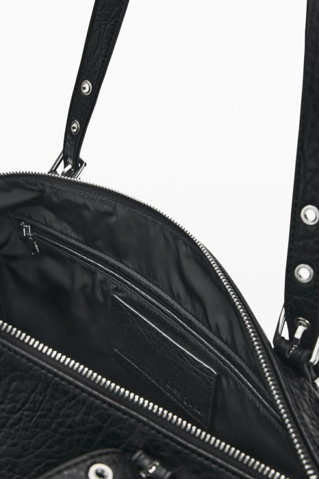 Geanta mare shopper dama, Desigual, seria Half Logo Lanuza - Negru [4]