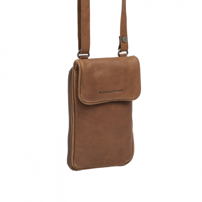 Geanta din piele naturala pentru telefon, The Chesterfield Brand, Anderson, Maro coniac [2]