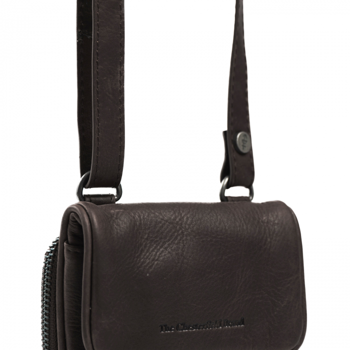 Geanta din piele naturala pentru telefon, The Chesterfield Brand, Anderson, Maro inchis [6]