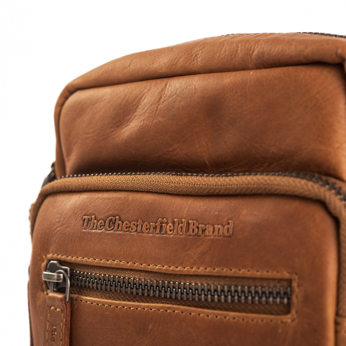Geanta mica de barbati, The Chesterfield Brand, din piele moale, Bremen, Maro coniac [6]