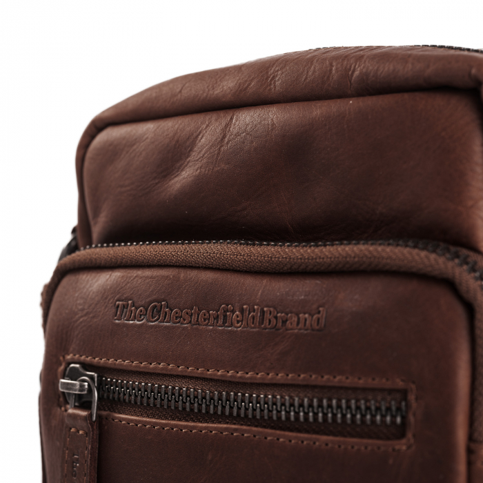 Geanta mica de barbati, The Chesterfield Brand, din piele moale, Bremen, Maro inchis [6]