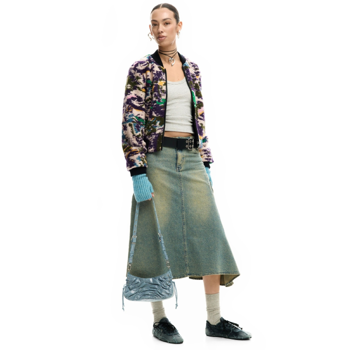 Geanta mica de dama, crossbody, Desigual, Boxton Mini Denim, Albastru [7]