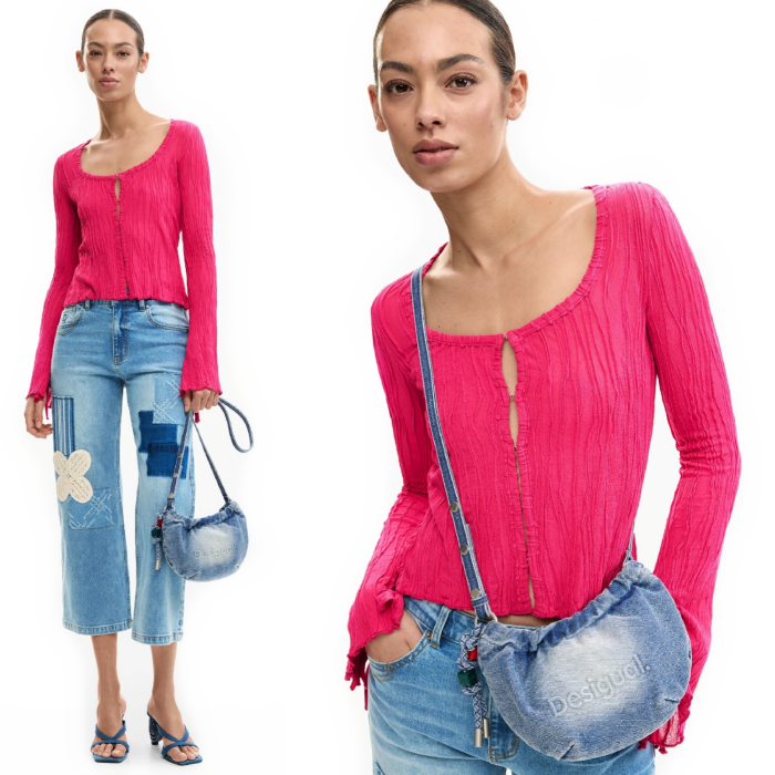 Geanta mica de dama, crossbody, Desigual, Denim Mini, Albastru [4]