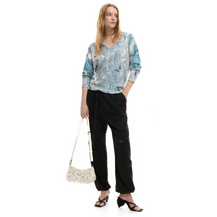 Geanta mica de dama, crossbody, Desigual, Foxtrot, Alb [6]