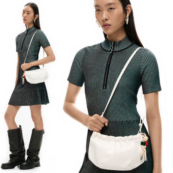 Geanta mica de dama, crossbody, Desigual, La Rouge Mini, Alb [4]