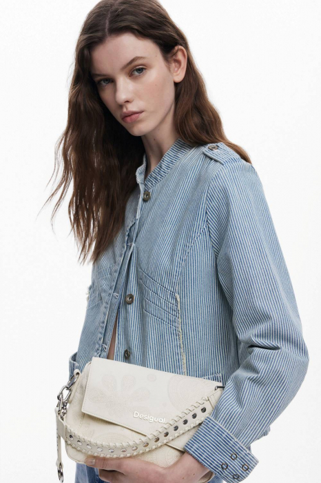 Geanta mica de dama crossbody, Desigual, seria Dejavu Phuket mini, Alb [2]