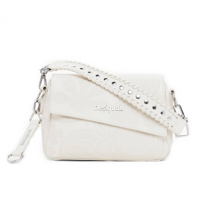 Geanta mica de dama crossbody, Desigual, seria Dejavu Phuket mini, Alb [3]