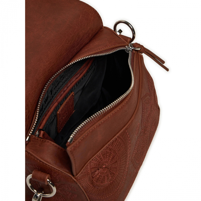 Geanta mica de dama crossbody, Desigual, seria Dejavu Phuket mini, Maro camel [3]