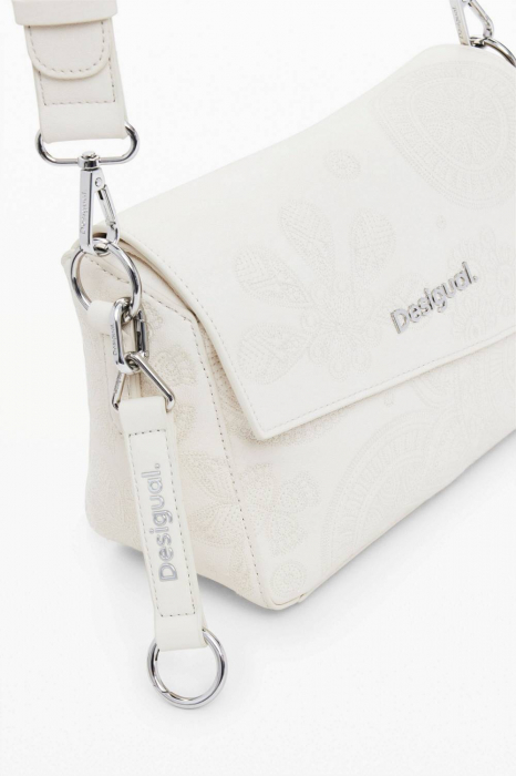 Geanta mica de dama crossbody, Desigual, seria Dejavu Phuket mini, Alb [5]