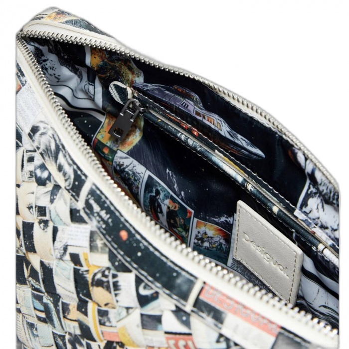Geanta mica de dama crossbody, Desigual, seria Foxtrot Intrecciato, Multicolor [3]