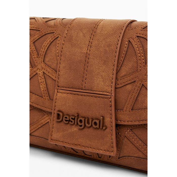 Geanta mica de dama crossbody, Desigual, seria Oasis Eden, Maro coniac [5]