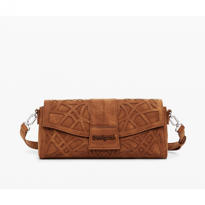 Geanta mica de dama crossbody, Desigual, seria Oasis Eden, Maro coniac [3]