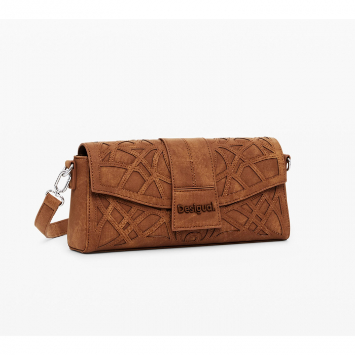 Geanta mica de dama crossbody, Desigual, seria Oasis Eden, Maro coniac [2]