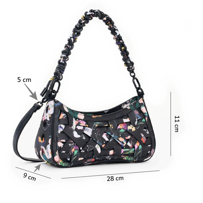 Geanta mica de dama, crossbody, Desigual, seria Osmio Alsacia, Negru [2]
