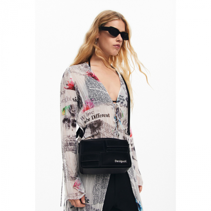 Geanta mica de dama crossbody, Desigual, seria Pocket Face Phuket Mini, Negru [1]