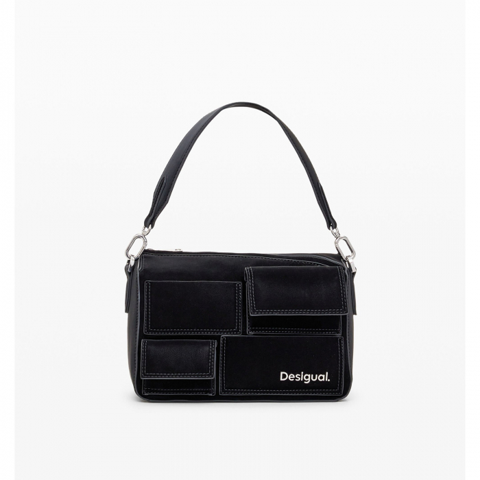 Geanta mica de dama crossbody, Desigual, seria Pocket Face Phuket Mini, Negru [7]