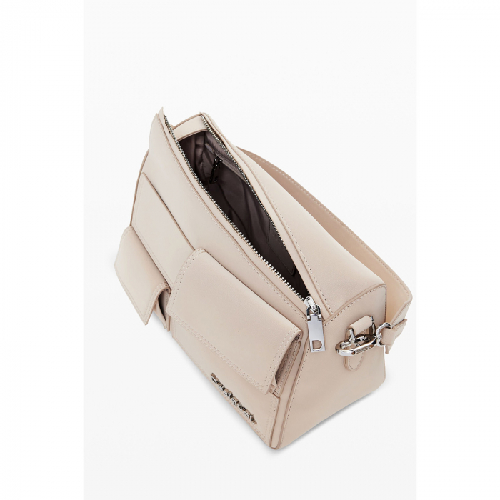 Geanta mica de dama crossbody, Desigual, seria Pocket Face Phuket Mini, Crem [2]