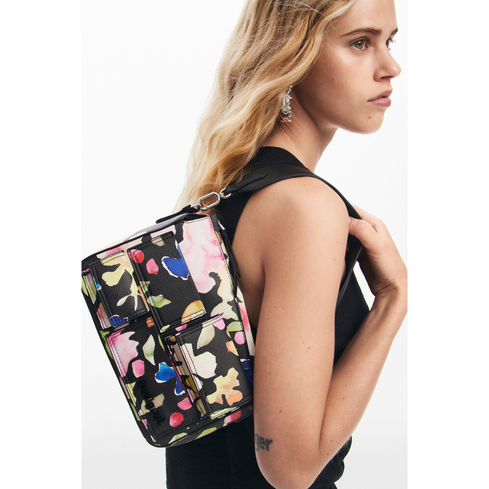 Geanta mica de dama crossbody, Desigual, seria Pocket Print Phuket Mini, Multicolor [2]