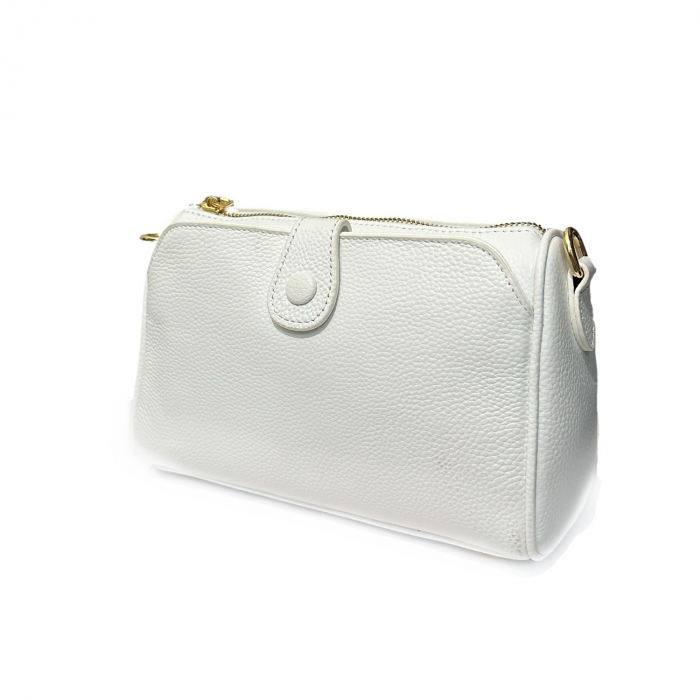 Geanta mica de dama crossbody, piele naturala, Alya, Alb ivory [4]