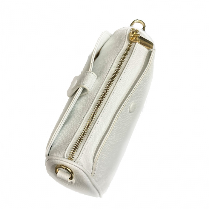 Geanta mica de dama crossbody, piele naturala, Alya, Alb ivory [2]