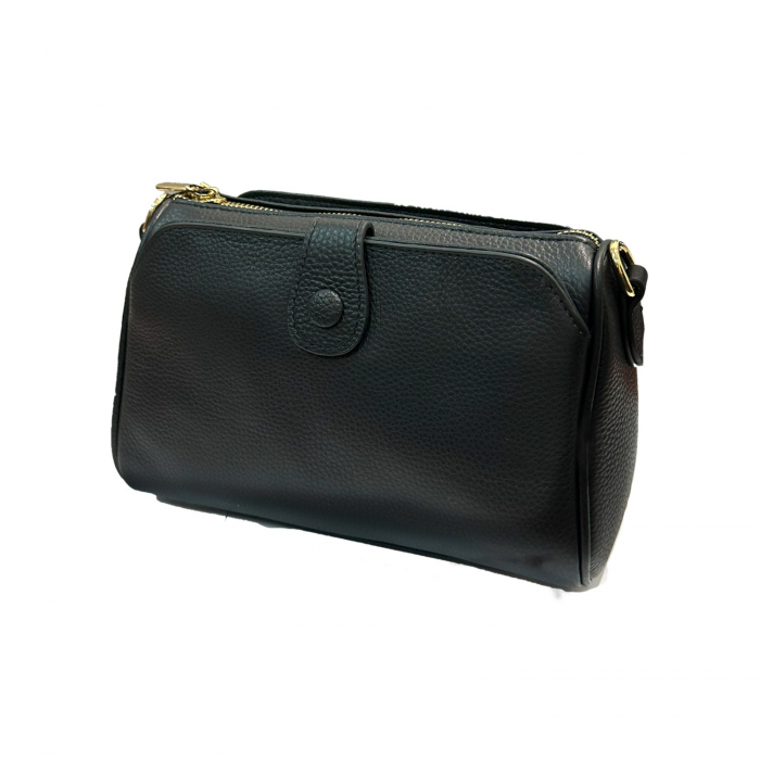 Geanta mica de dama crossbody, piele naturala, Alya, Negru [4]