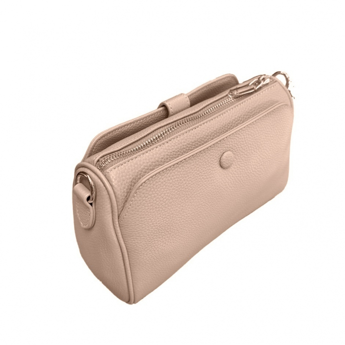 Geanta mica de dama crossbody, piele naturala, Alya, Roz pudra [4]