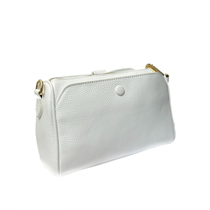 Geanta mica de dama crossbody, piele naturala, Alya, Alb ivory [1]