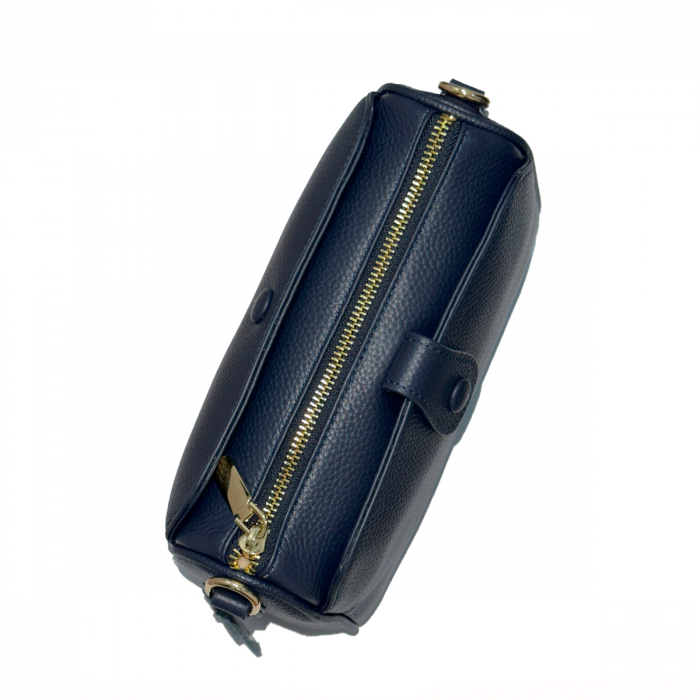 Geanta mica de dama crossbody, piele naturala, Alya, Bleumarin [2]