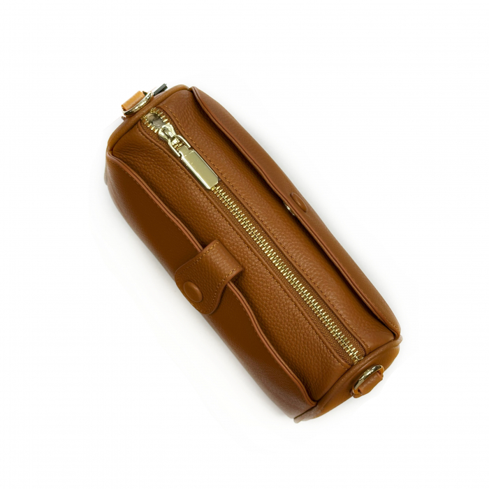 Geanta mica de dama crossbody, piele naturala, Alya, Maro coniac [2]