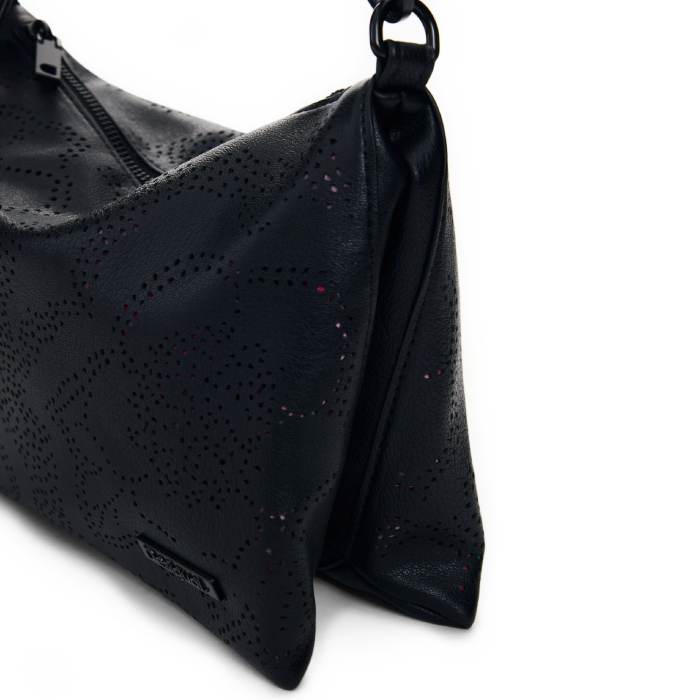 Geanta mica de dama, de mana si umar, crossbody, Desigual, Butterfly Dortmund, Negru [4]