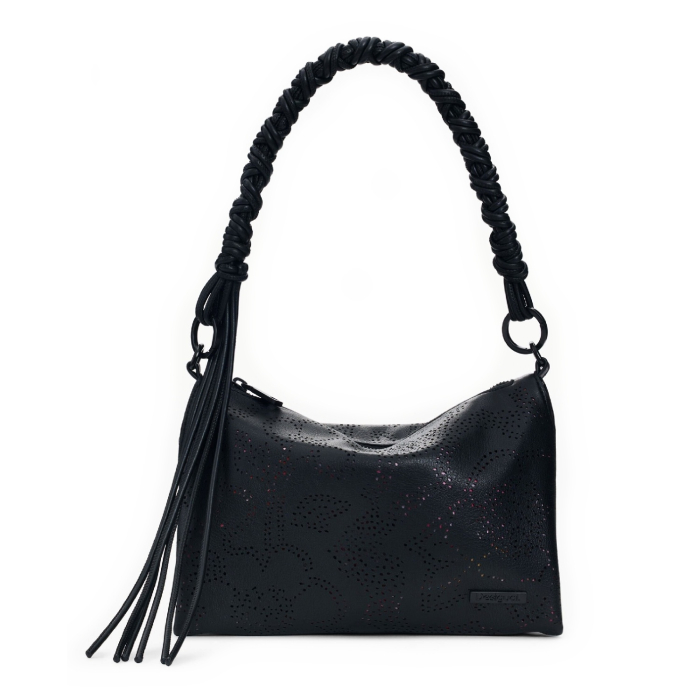 Geanta mica de dama, de mana si umar, crossbody, Desigual, Butterfly Dortmund, Negru [6]