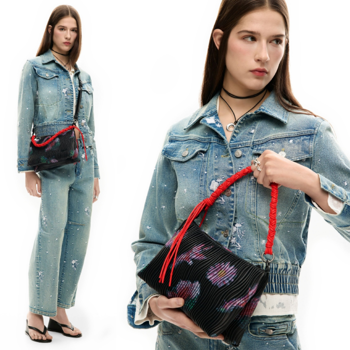 Geanta mica de dama, de mana si umar, crossbody, Desigual, seria Xenon Dortmund, Negru [4]