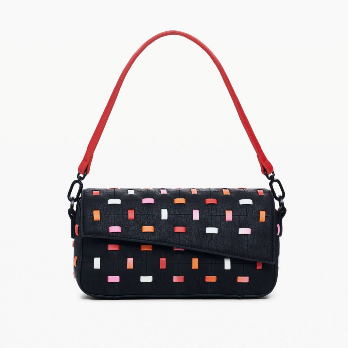 Geanta mica de dama, de mana si umar, Desigual, seria Fantasia Phuket Mini, Negru [2]